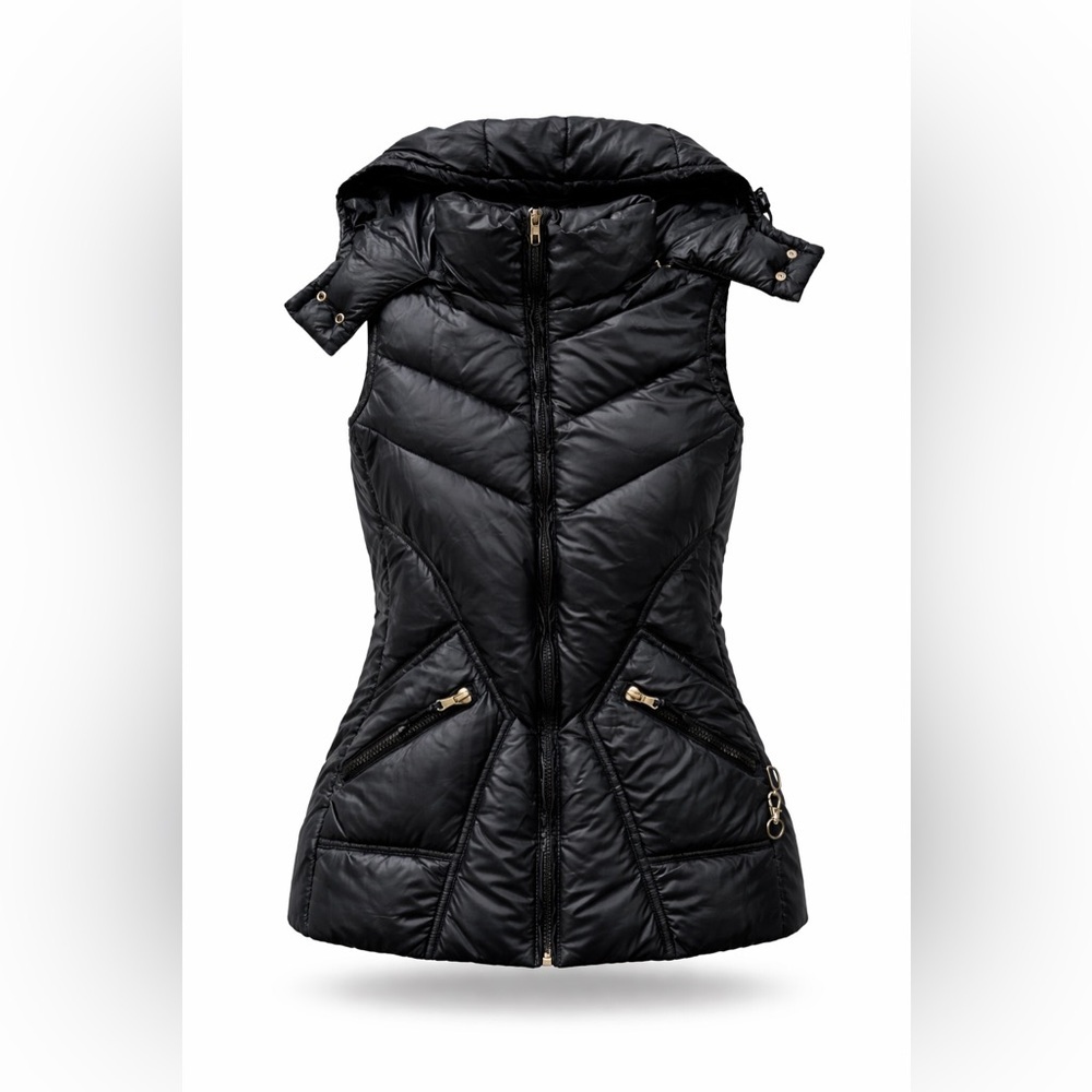 J. Crew navy hooded down puffer vest -size Small - Picture 1 of 9